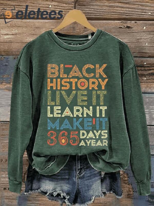 Black History Month Art Print Pattern Casual Sweatshirt