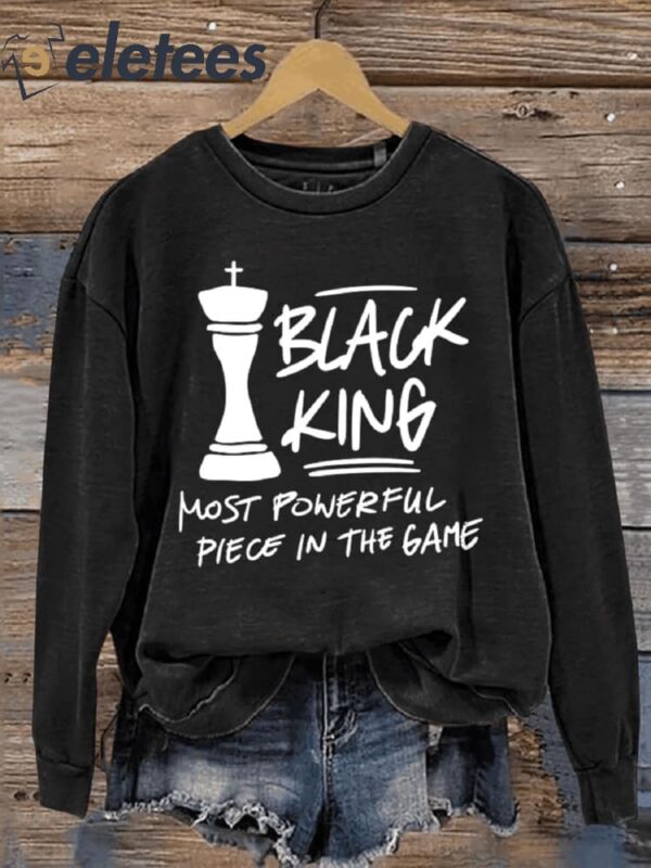 Black King Black History Month Art Print Pattern Casual Sweatshirt