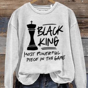 Black King Black History Month Art Print Pattern Casual Sweatshirt1