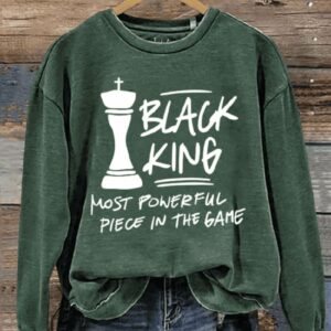 Black King Black History Month Art Print Pattern Casual Sweatshirt2