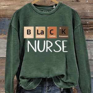 Black Nurse Art Print Pattern Casual Sweatshirt2