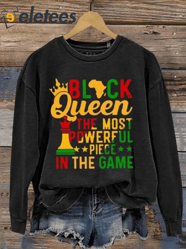 Black Queen Black History Month Art Print Pattern Casual Sweatshirt