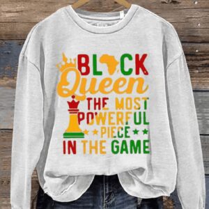 Black Queen Black History Month Art Print Pattern Casual Sweatshirt1