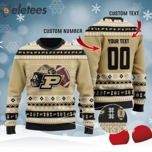 Boilermakers Custom Name & Number Personalized Knitted Ugly Christmas Sweater