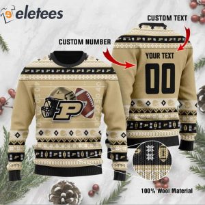 Boilermakers Custom Name Number Personalized Knitted Ugly Christmas Sweater1