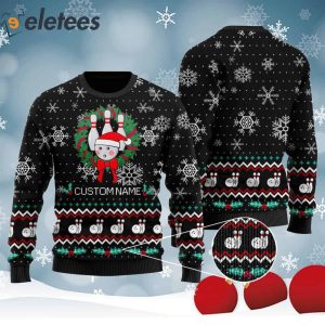 Bowling Christmas Snowflakes Personalized Gifts For Bowlers Sport Lovers Knitted Ugly Christmas Sweater