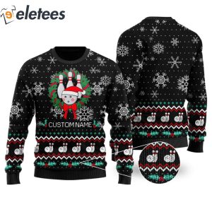 Bowling Christmas Snowflakes Personalized Gifts For Bowlers Sport Lovers Knitted Ugly Christmas Sweater1