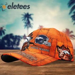 Broncos Mile High Football Custom Name 3D Cap2