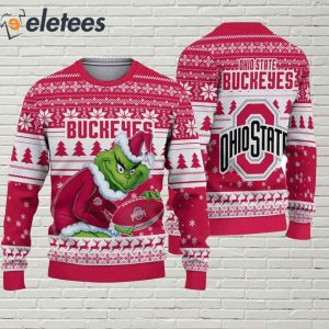 Buckeyes Grnch Football Ugly Christmas Sweater 2
