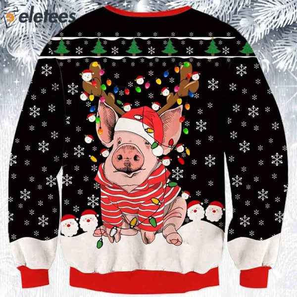 Bulb Pig Ugly Christmas Sweater