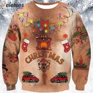 Hairy chest shop christmas jumper