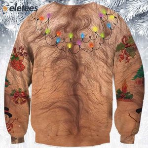 Bulbs Hairy Chest Ugly Christmas Sweater 2