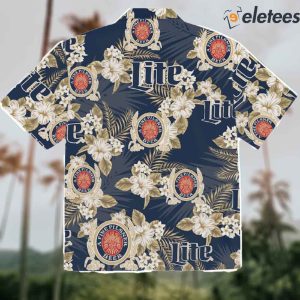Burgerprint ko up Miller Lite Tropical Flowers Hawaiian Shirt 2