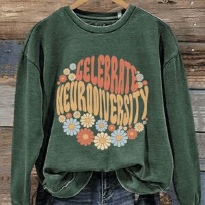 Celebrate Neurodiversity Autistic Pride Casual Print Sweatshirt2