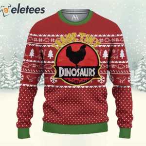 Chicken Iraise Tiny Dinosaurs 3D All Over Print Christmas Sweatshirt 2