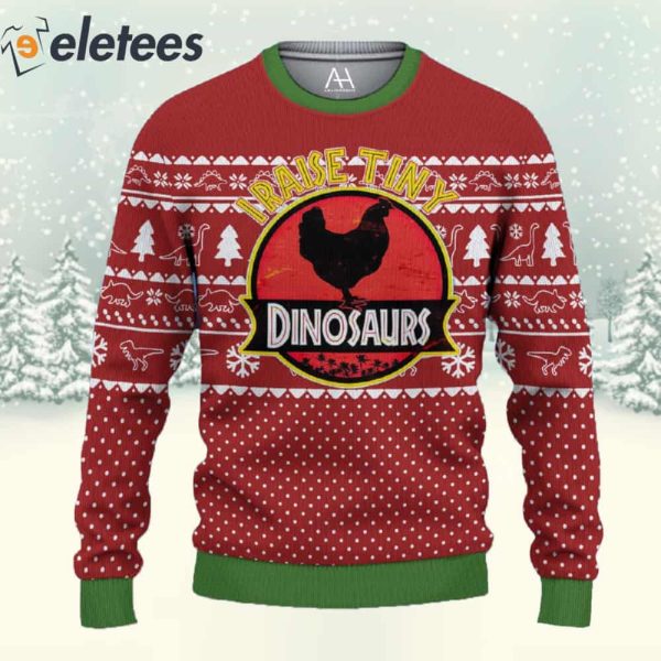 Chicken Iraise Tiny Dinosaurs 3D All Over Print Christmas Sweatshirt