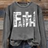 Christian Bible Verse Religious Letter Print Casual Sweatshirt