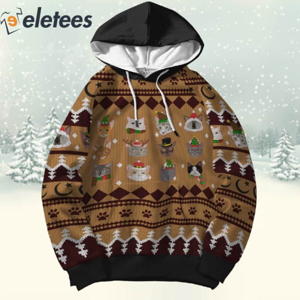 Christmas Cats 3D All Over Print Sweatshirt