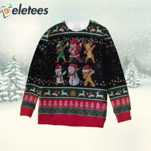 Christmas Characters Dabbing 3D All Over Print Sweatshirt 2