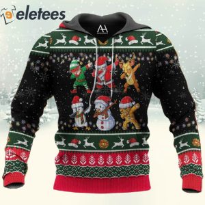 Christmas Characters Dabbing 3D All Over Print Sweatshirt 3