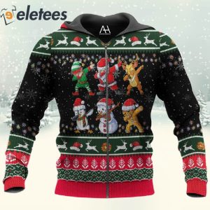 Christmas Characters Dabbing 3D All Over Print Sweatshirt 4