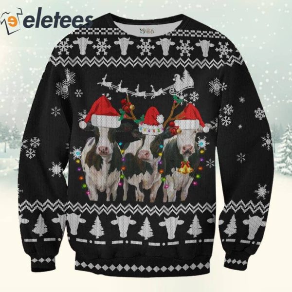 Christmas Cows 3D All Over Print Sweatshirt