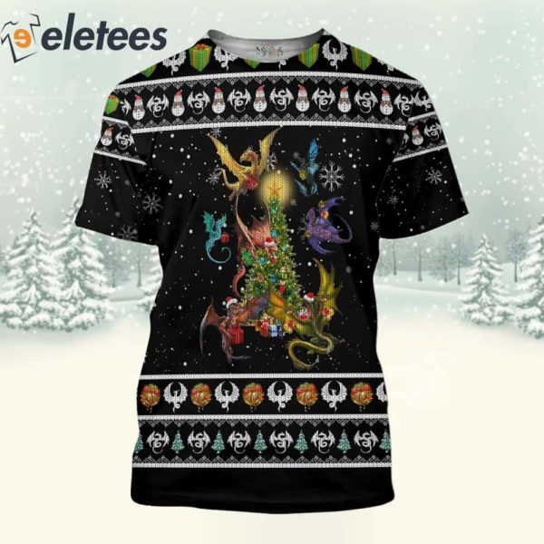 Christmas Dragon 3D All Over Print Sweatshirt