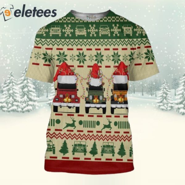 Christmas Jeeps 3D All Over Print Sweatshirt