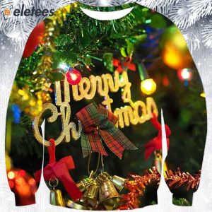 Christmas Lights Pine Tree Merry Christmas Ugly Sweater