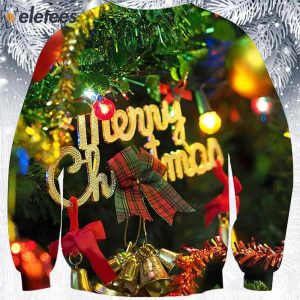 Christmas Lights Pine Tree Merry Christmas Ugly Sweater 2