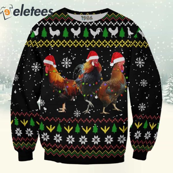 Christmas Roosters 3D All Over Print Sweatshirt