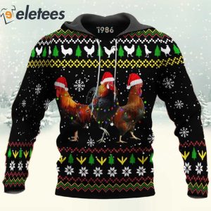 Christmas Roosters 3D All Over Print Sweatshirt 3