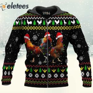 Christmas Roosters 3D All Over Print Sweatshirt 4