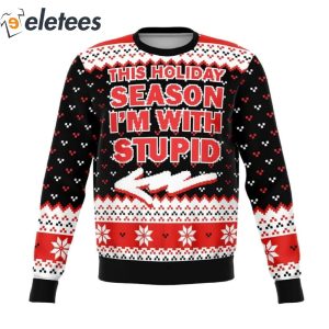 Christmas With Stupid Knitted Ugly Christmas Sweater1