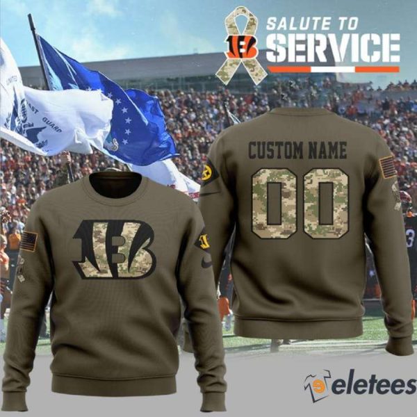 Cincinnati Bengals Salute To Service Personalized Sweatshirt
