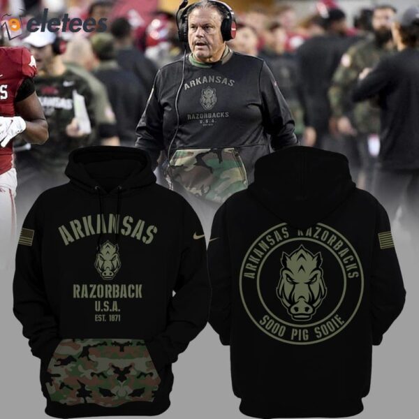 Coach Sam Pittman Arkansas Razorback Sooo Pig Sooie Hoodie