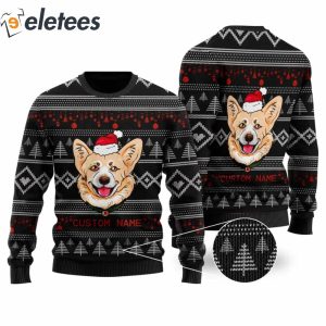 Cute Corgi Custom Name Shirt For Dog Lovers Knitted Ugly Christmas Sweater1