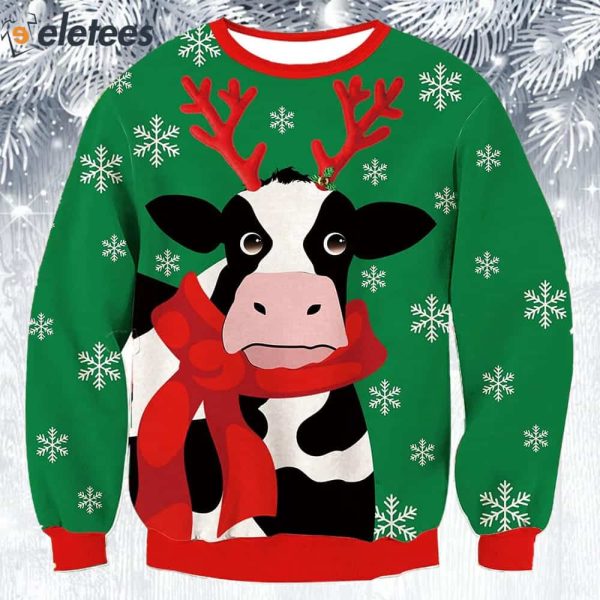 Dairy Cow Ugly Christmas Sweater