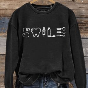 Dental Dental Hygienist Dental Student Gift Letter Print Casual Sweatshirt