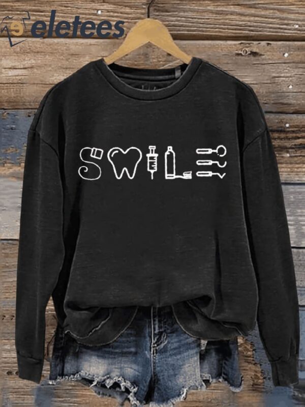 Dental Dental Hygienist Dental Student Gift Letter Print Casual Sweatshirt