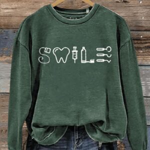 Dental Dental Hygienist Dental Student Gift Letter Print Casual Sweatshirt1