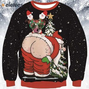 Dog Santa Ass Ugly Christmas Sweater
