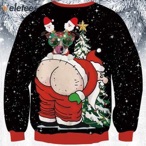 Dog Santa Ass Ugly Christmas Sweater 2