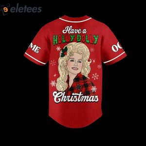 Dolly Parton Have A Holly Dolly Christmas Personalized Baseball Jersey 3