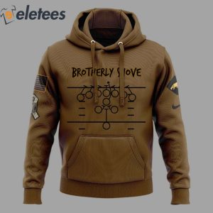 Eagles Brotherly Shove Salute To Service Brown Hoodie 2