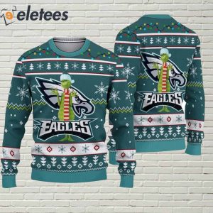 Eagles Grnch Football Ugly Christmas Sweater 2
