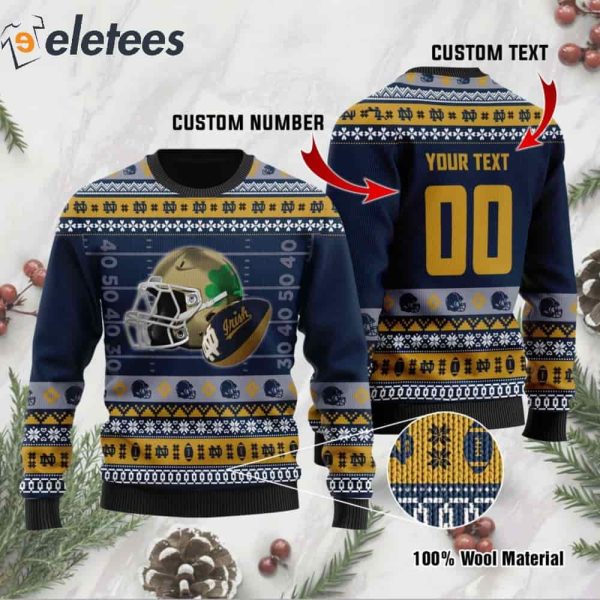 Fighting Irish Christmas Custom Name Knitted Ugly Christmas Sweater