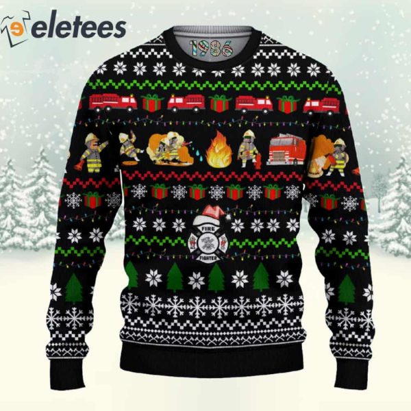 Firefighter 3D All Over Print Christmas Sweatshirt