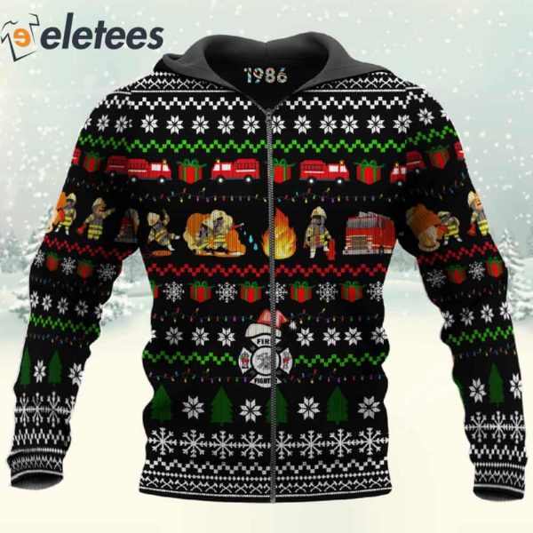 Firefighter 3D All Over Print Christmas Sweatshirt