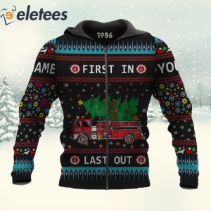 Firefighter First In Last Out Custom Name 3D Christmas Sweatshirt 4